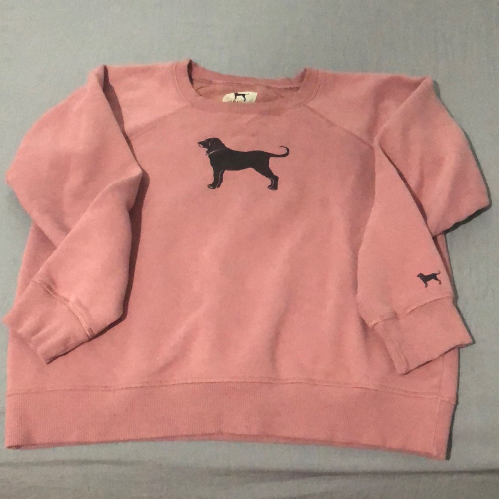 Dusty pink black dog sweatshirt